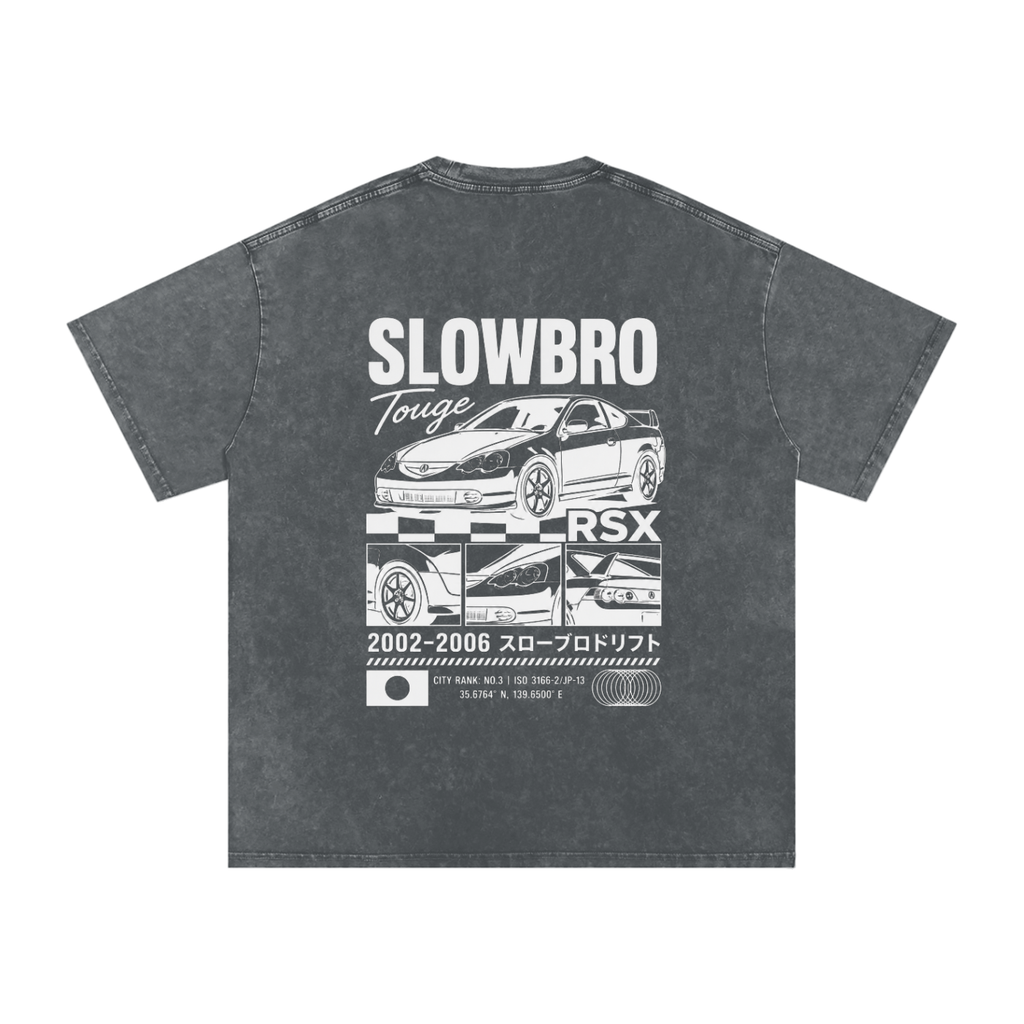 SlowBro Touge Snow Washed Oversized Cotton T-Shirt