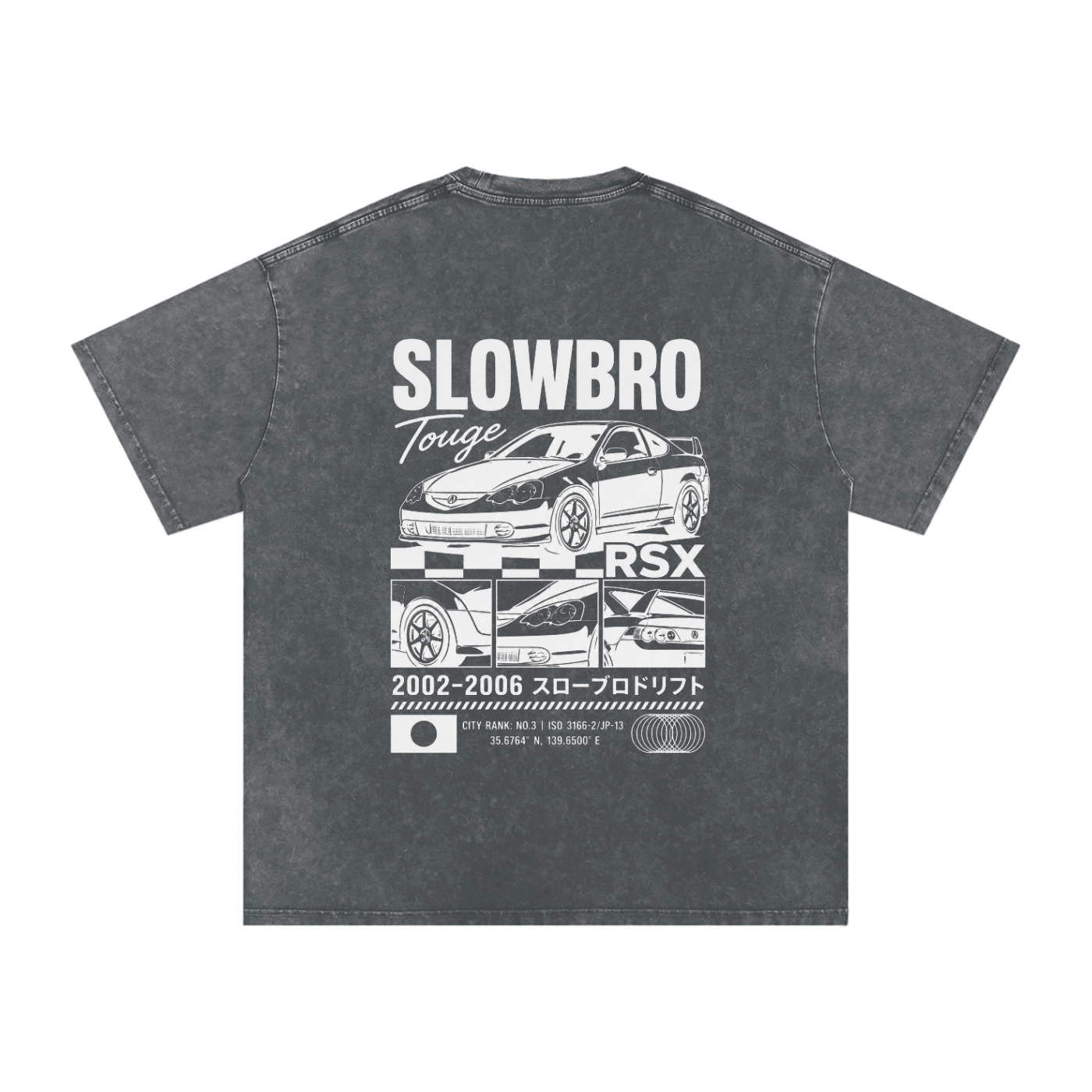 SlowBro Touge Snow Washed Oversized Cotton T-Shirt