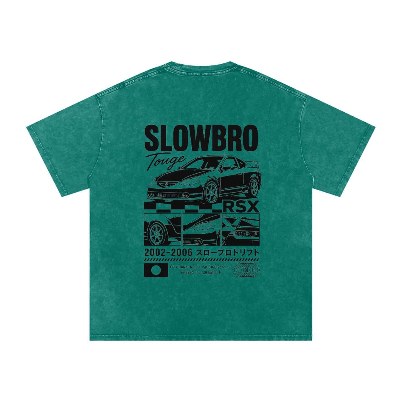 SlowBro Touge Snow Washed Oversized Cotton T-Shirt