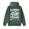 SlowBro Touge Snow Washed Zip-Through Fleece Hoodie